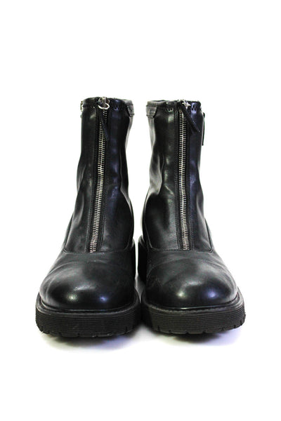 Giuseppe Zanotti Womens Leather Front Zip Ankle Boots Black Size 11.5US 41.5EU