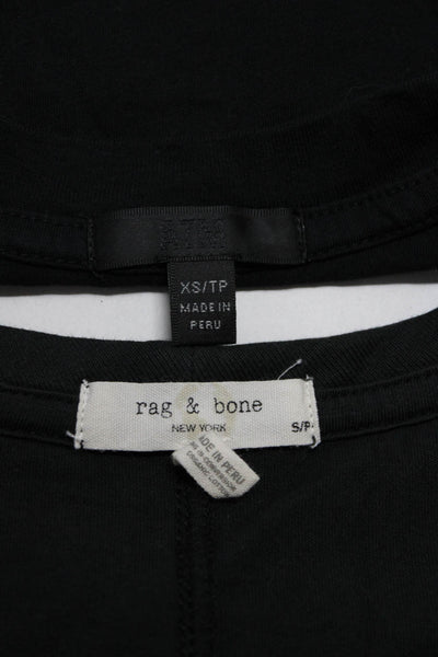 ATM Rag & Bone Womens Cotton Ombre Print Pullover Tops Black Size XS S Lot 2