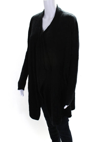 Barefoot Dreams® Womens Black Cowl Neck Long Sleeve Cardigan Sweater Top SizeS/M