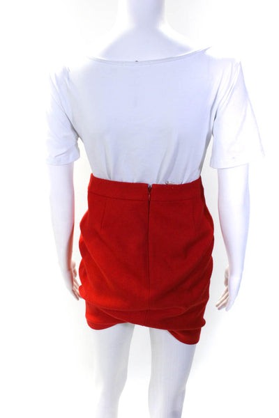 J Crew Women's Zip Closure A-Line Slit Hem Mini Skirt Red Size 0
