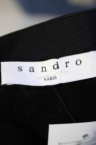 Sandro Women's Elastic Waist Ruffle Mini Skirt Black White Size 1