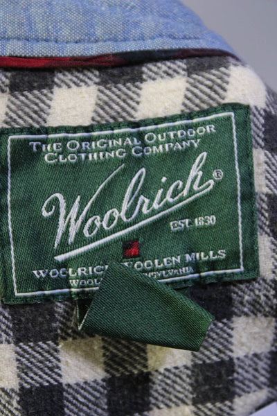 Woolrich Men's Collar Long Sleeves Button Down Shirt Plaid Size L