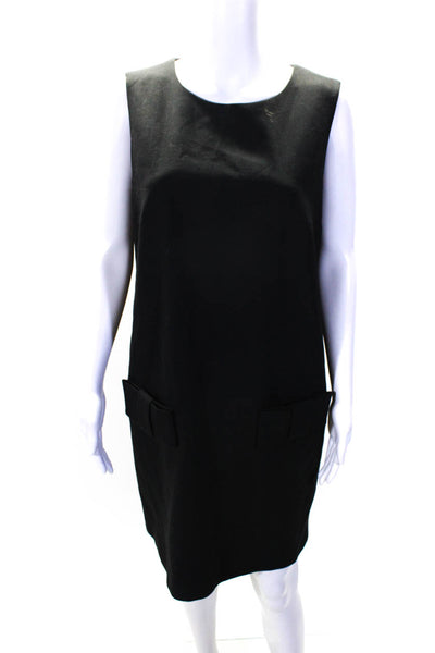 Paule Ka Women's Sleeveless Bow Midi Shift Dress Black Size 44