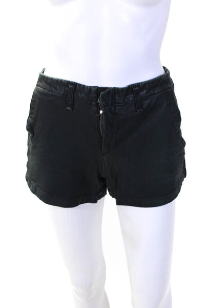 Rag & Bone Womens Solid Black High Rise Mini Leather Shorts Size 29