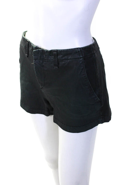 Rag & Bone Womens Solid Black High Rise Mini Leather Shorts Size 29