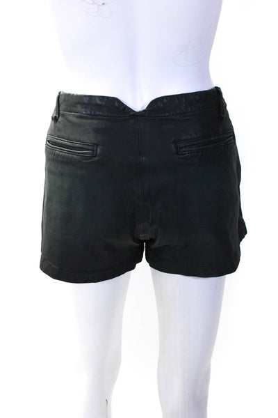 Rag & Bone Womens Solid Black High Rise Mini Leather Shorts Size 29