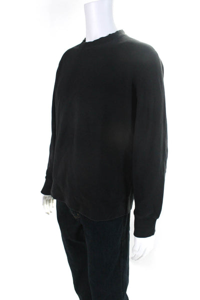 Theory Men's Crewneck Long Sleeves Ribbed Sweater Black Size M