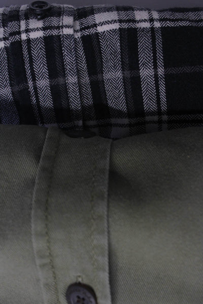 Neuw Men's Collar Long Sleeves Button Down Shirt Plaid Size S Lot 2