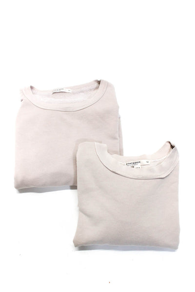 Stateside Womens Blush Cotton Crew Neck Long Sleeve Sweater Top Size M lot 2
