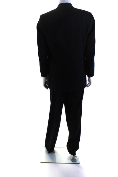 Pierre Cardin Mens Navy Striped Double Breasted Blazer Pants Suit Set Size 42