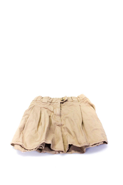 Zara Milly Minis Girls Pleated Buttoned Spot Top Shorts Brown Size 10 12 Lot 2