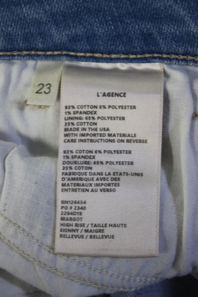 L'Agence Womens Light Wash Mid Rise Non Distressed Skinny Jeans Blue Size 23