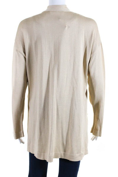 Escada Womens Oversize V Neck Button Up Cardigan Sweater Ecru Size EU 34
