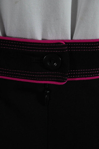 Escada Womens Knee Length Pencil Skirt With Piping Black Pink Size EU 38