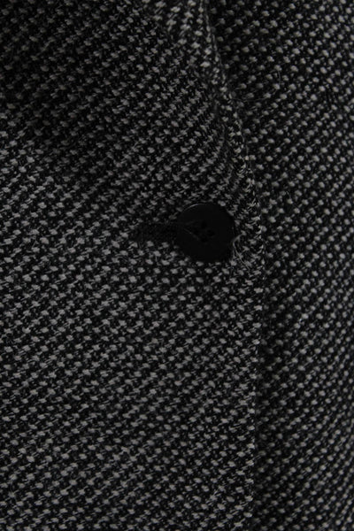 Biella Men's Tweed One Button Lined Blazer Jacket Black Size 42