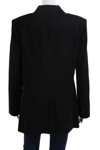 Mother of All Womens Peak Collar V-Neck Two Button Blazer Jacket Black Size S
