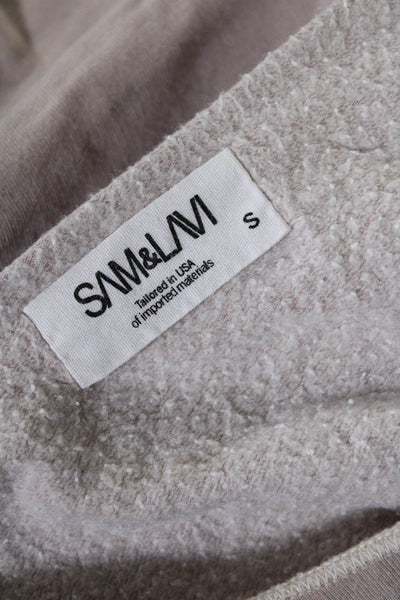 Sam & Lavi Womens Long Sleeves Sweatshirt Beige Cotton Blend Size Small