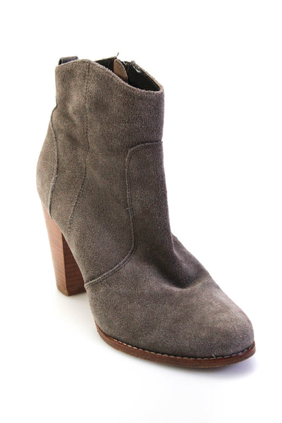 Joie Womens Suede Zip Up Cowboy Ankle Boots Smoke Gray Size 38 8