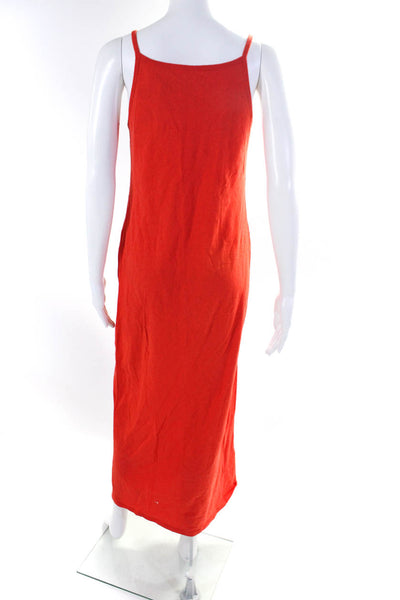Entireworld Womens Cotton Spaghetti Strap Unlined Maxi Tank Dress Orange Size M