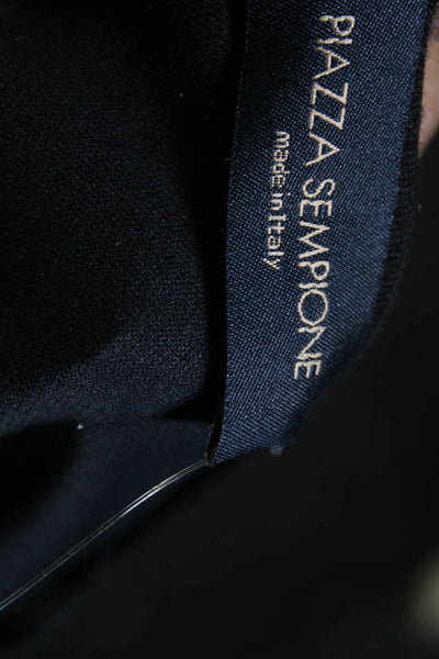 Piazza Sempione Womens Wool Striped Layered Textured Dress Black Size EUR42