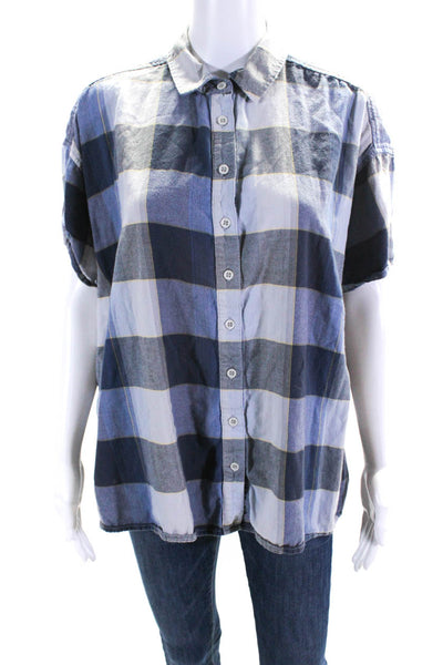 The Great Women's Collar Long Sleeves Button Up Plaid Shirt Size 2