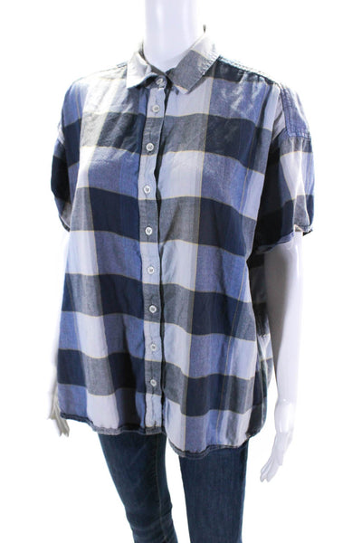 The Great Women's Collar Long Sleeves Button Up Plaid Shirt Size 2