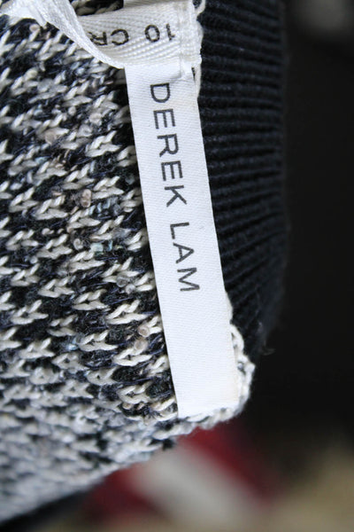10 Crosby Derek Lam Womens Cotton Blend Round Neck Pullover Sweater Black Size S