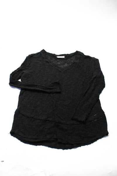 We The Free Saturday Sunday Womens Knit Tops Wrap Black Gray Size S OS Lot 2