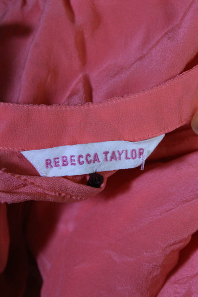 Rebecca Taylor Womens Orange Silk Scoop Neck Sleeveless Shift Dress Size 10