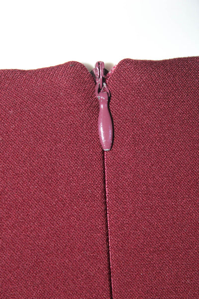 Rosso35 Womens Boat Neck 3/4 Sleeve Knee Length Pencil Dress Burgundy Size 42
