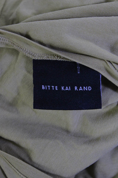 Bitte Kai Rand Women's Square Neck Long Sleeves Blouse Olive Green Size S