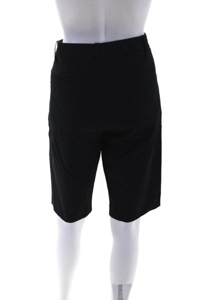 Vince Women's Flat Front Pockets Bermuda Short Black Size 8