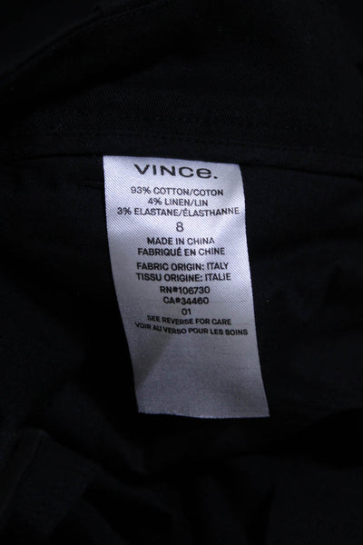 Vince Women's Flat Front Pockets Bermuda Short Black Size 8