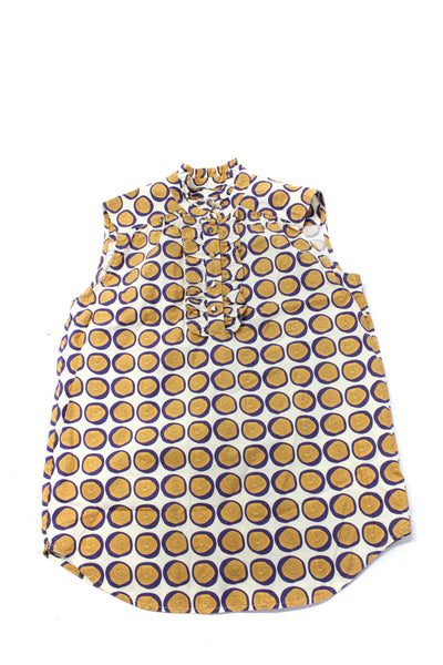 Madewell Women's Turtleneck Long Sleeves Yellow Stripe Blouse Size M Lot 2