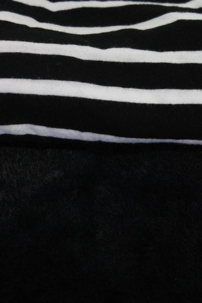 LNA Bella Dahl Womens Cotton Striped High Neck Cropped Top Black Size XS Lot 2