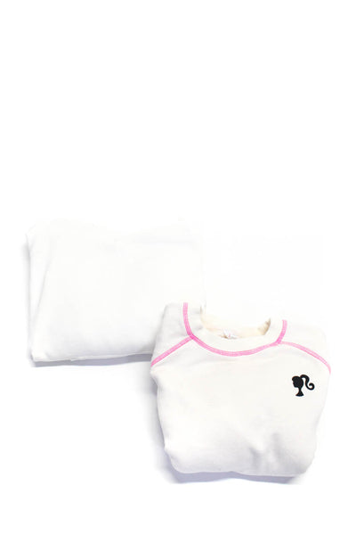 Leallo Bandier Womens Cotton Front Pocket Pullover Hoodie White Size M XXS Lot 2