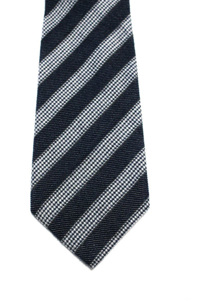 Giorgio Armani Men's Silk Striped Print Neck Tie Blue Size O/S