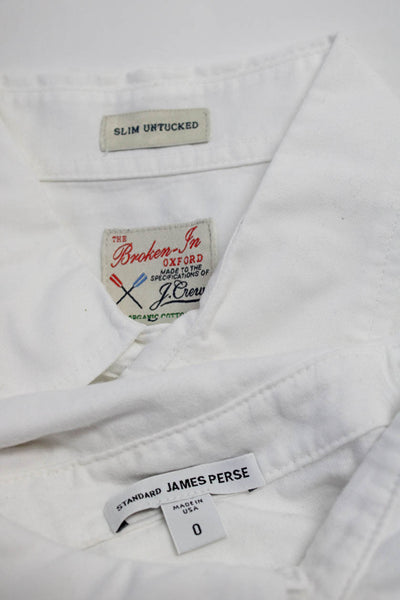 J Crew Standard James Perse Men's Cotton Dress Shirt White Size S 0, Lot 2