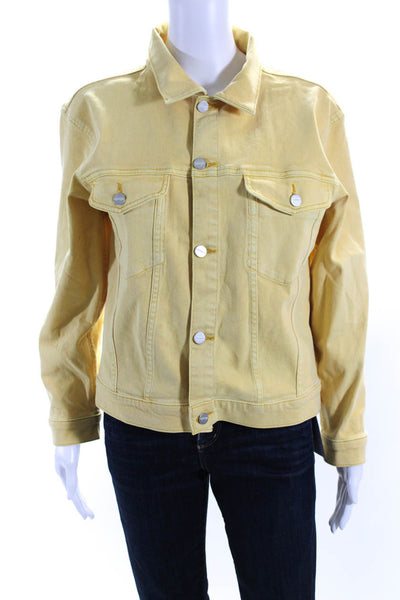 Sanctuary Womens Button Down Jean Jacket Yellow Cotton Size Extra Small