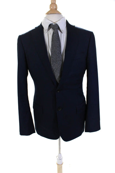 Pal Zileri Mens Blue Wool Striped Two Button Long Sleeve Blazer Jacket Size 48R