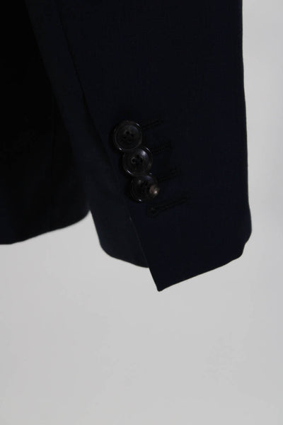Pal Zileri Mens Blue Wool Striped Two Button Long Sleeve Blazer Jacket Size 48R