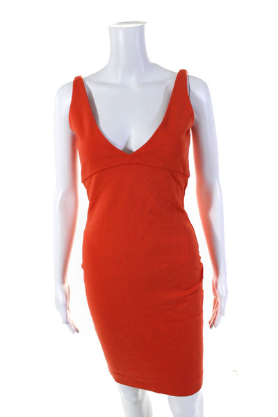 Dsquared2 Womens Backless Sleeveless Zipped Midi Bodycon Dress Orange Size M
