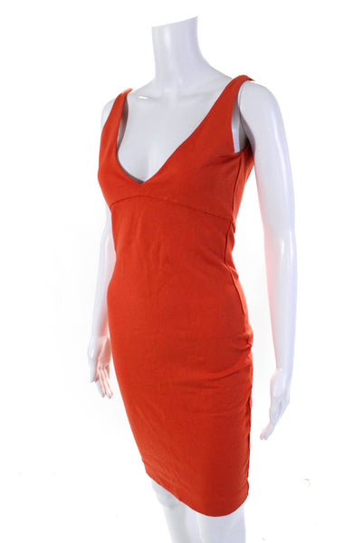 Dsquared2 Womens Backless Sleeveless Zipped Midi Bodycon Dress Orange Size M