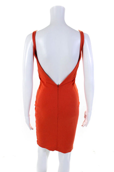 Dsquared2 Womens Backless Sleeveless Zipped Midi Bodycon Dress Orange Size M