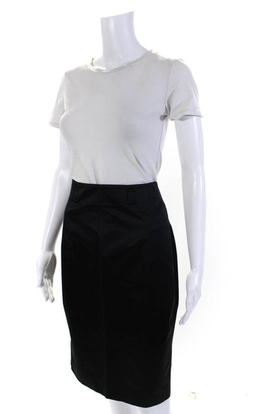 Etro Womens Cotton Darted Zipped Slip-On Midi Pencil Skirt Black Size EUR44