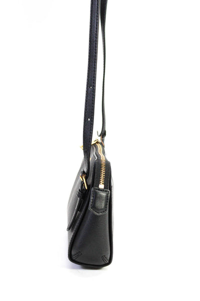 Marc Jacobs Womens Leather Medallion Zipped Buckle Strap Crossbody Handbag Black