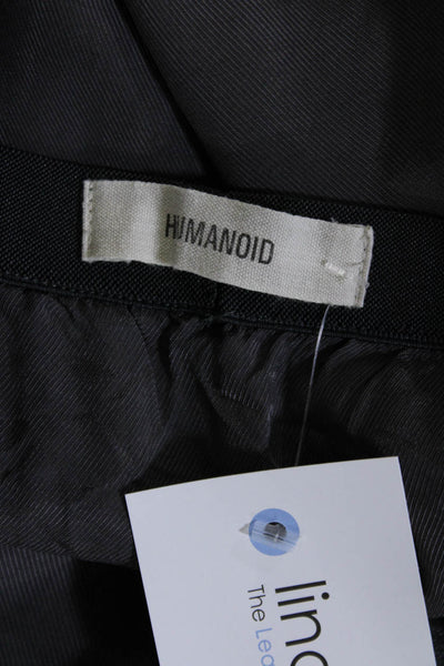 Humanoid Womens Elastic Waist Side Slit Slip-On Straight Skirt Gray Size M