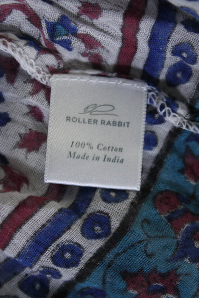 Roller Rabbit Womens Cotton Floral Print Long Sleeve Blouse Multicolor Size XS