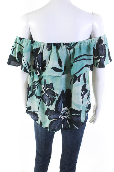 Maeve Anthropologie Women's One Shoulder Floral Top Blue Size XS