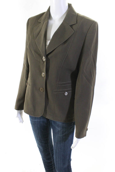 Gerry Weber Women's Three Button Fully Lined Blazer Jacket Green Size 6